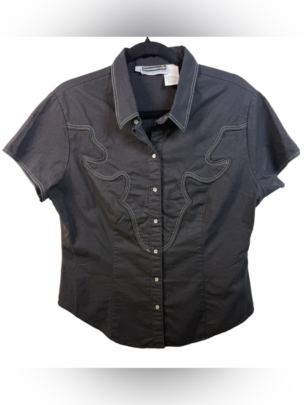 Panhandle Slim Vintage Black Western Shirt with White Label
